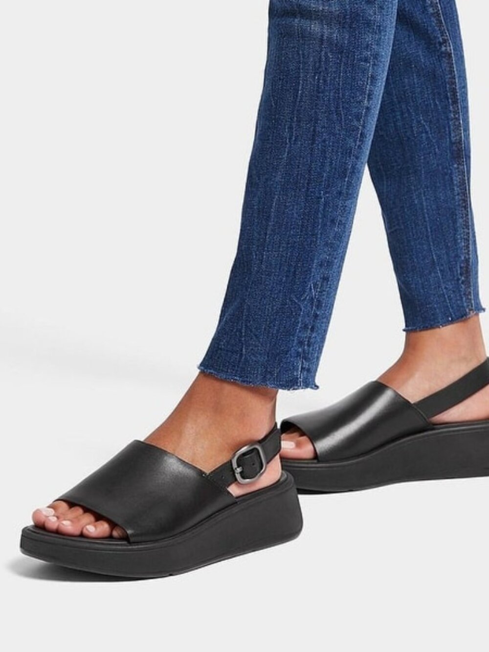 FitFlop Women's F-Mode Leather Flatform Back-Strap Sandal